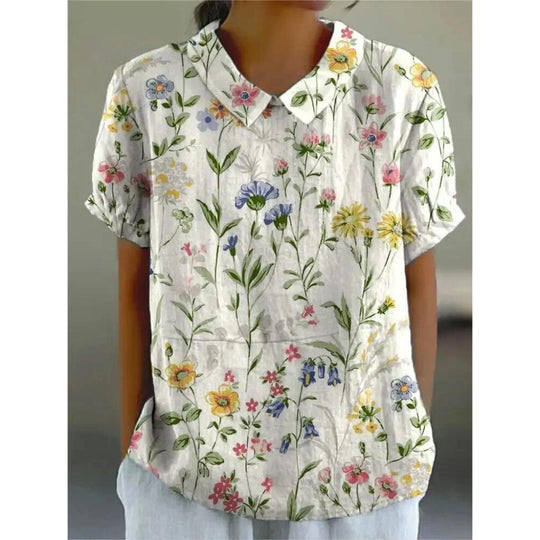 Katharina | Blouse of cotton blend with floral pattern