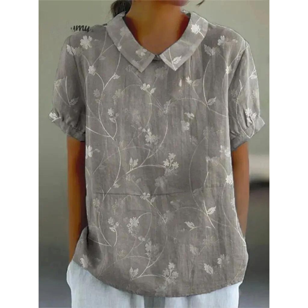 Katharina | Blouse of cotton blend with floral pattern