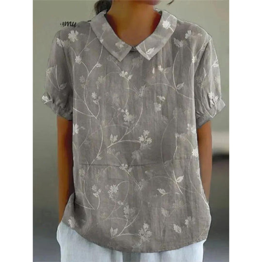 Katharina | Blouse of cotton blend with floral pattern