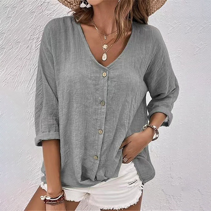 Katharina | Relaxed Casual T shirt met V hals