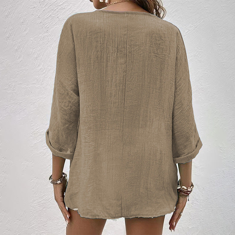 Katharina | Relaxed Casual T shirt met V hals