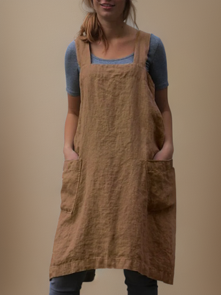 Katrin | Elegant cotton apron dress
