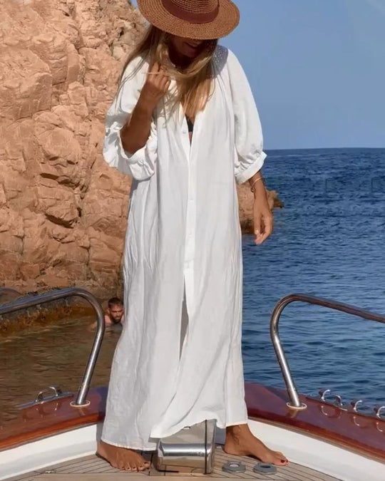 Kerstin | Light maxi dress in shirt style