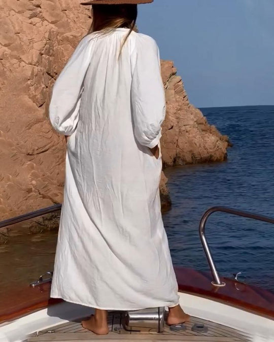 Kerstin | Light maxi dress in shirt style