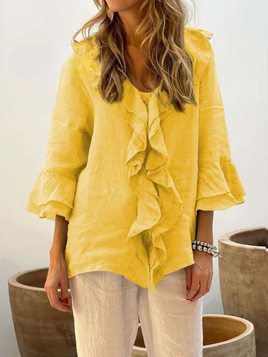 Kerstin | Camisa casual elegante con volantes