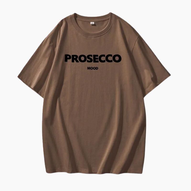Poppy | Modieus oversized T shirt met proseccoprint