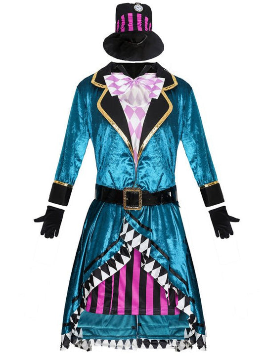 Klaudia | Zauberer Halloween Kostüm Mini Kleid mit langen Ärmeln