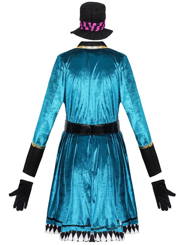 Klaudia | Zauberer Halloween Kostüm Mini Kleid mit langen Ärmeln