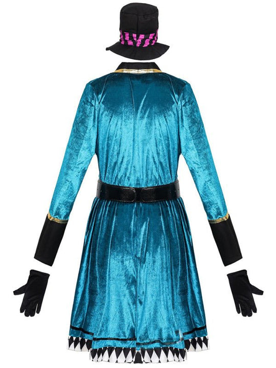 Klaudia | Zauberer Halloween Kostüm Mini Kleid mit langen Ärmeln