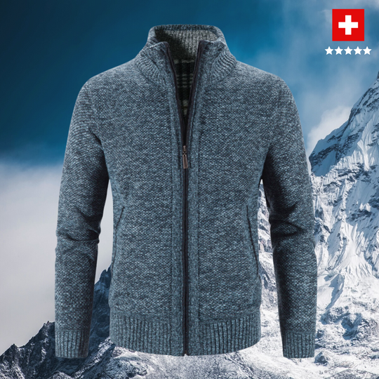 Mike - Warm Men's Cardigan With Zipper For Cold Days