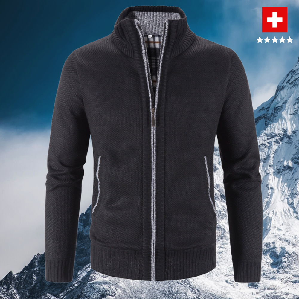 Mike - Warm Men's Cardigan With Zipper For Cold Days