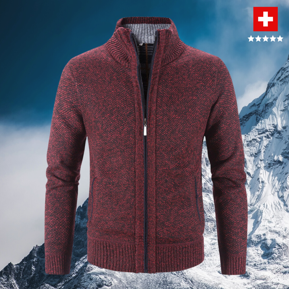 Mike - Warm Men's Cardigan With Zipper For Cold Days