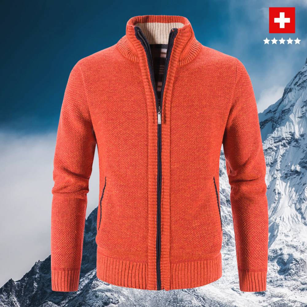 Mike - Warm Men's Cardigan With Zipper For Cold Days