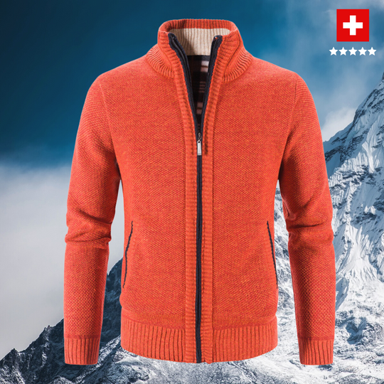 Mike - Warm Men's Cardigan With Zipper For Cold Days
