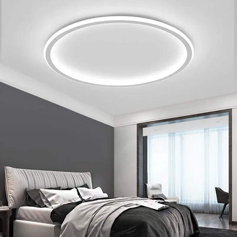 Woonkamerverlichting met een elegant cirkelontwerp, perfect voor een modern en minimalistisch interieur.