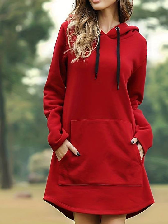 Laura | Lässiges Kapuzenkleid mit langen Ärmeln