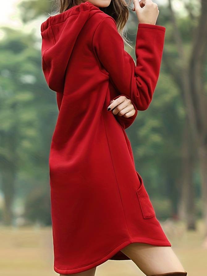 Laura | Lässiges Kapuzenkleid mit langen Ärmeln