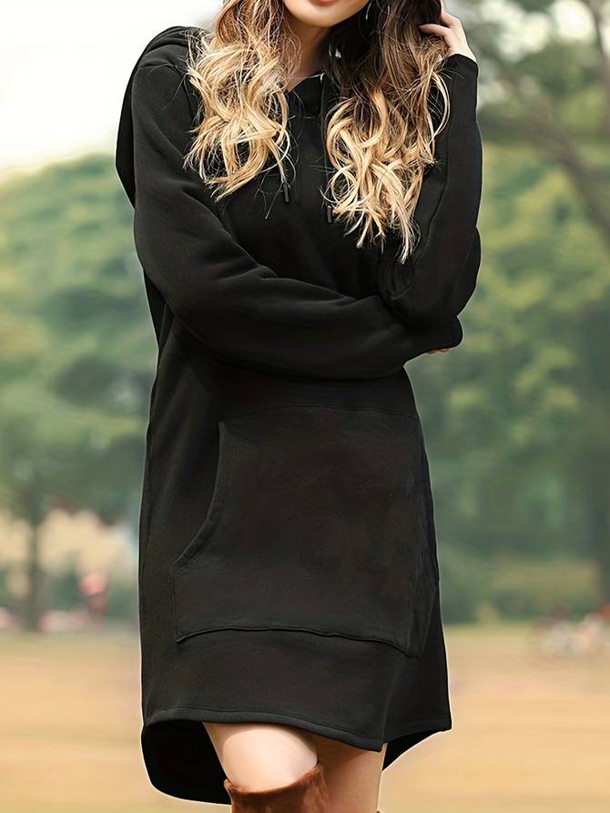 Laura | Lässiges Kapuzenkleid mit langen Ärmeln