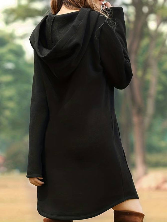 Laura | Lässiges Kapuzenkleid mit langen Ärmeln