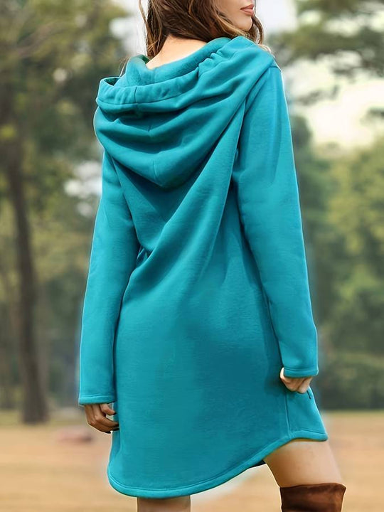 Laura | Lässiges Kapuzenkleid mit langen Ärmeln