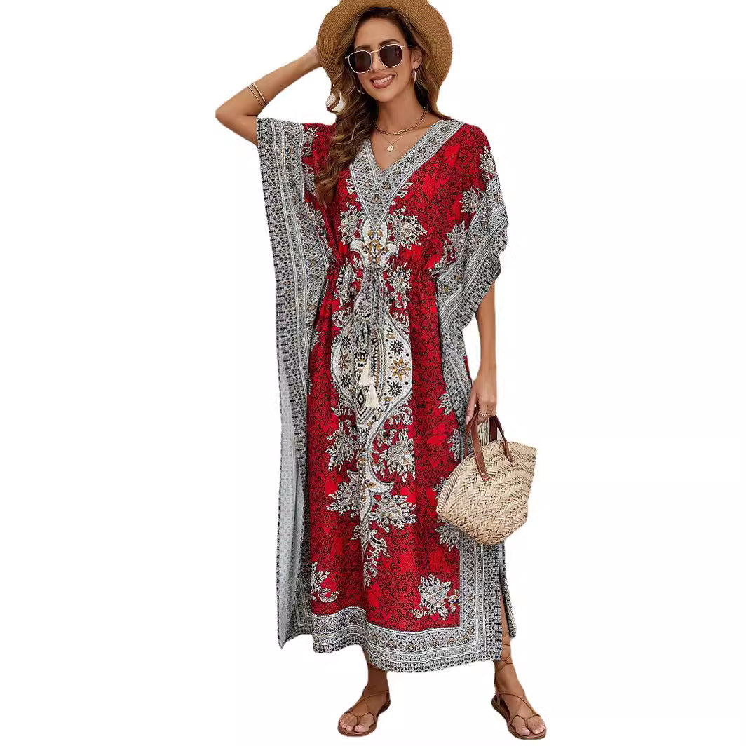 Laura | Elegante e comodo vestito estivo lungo con scollo a V