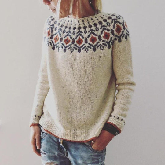 Laura | Geometric chunky knit sweater