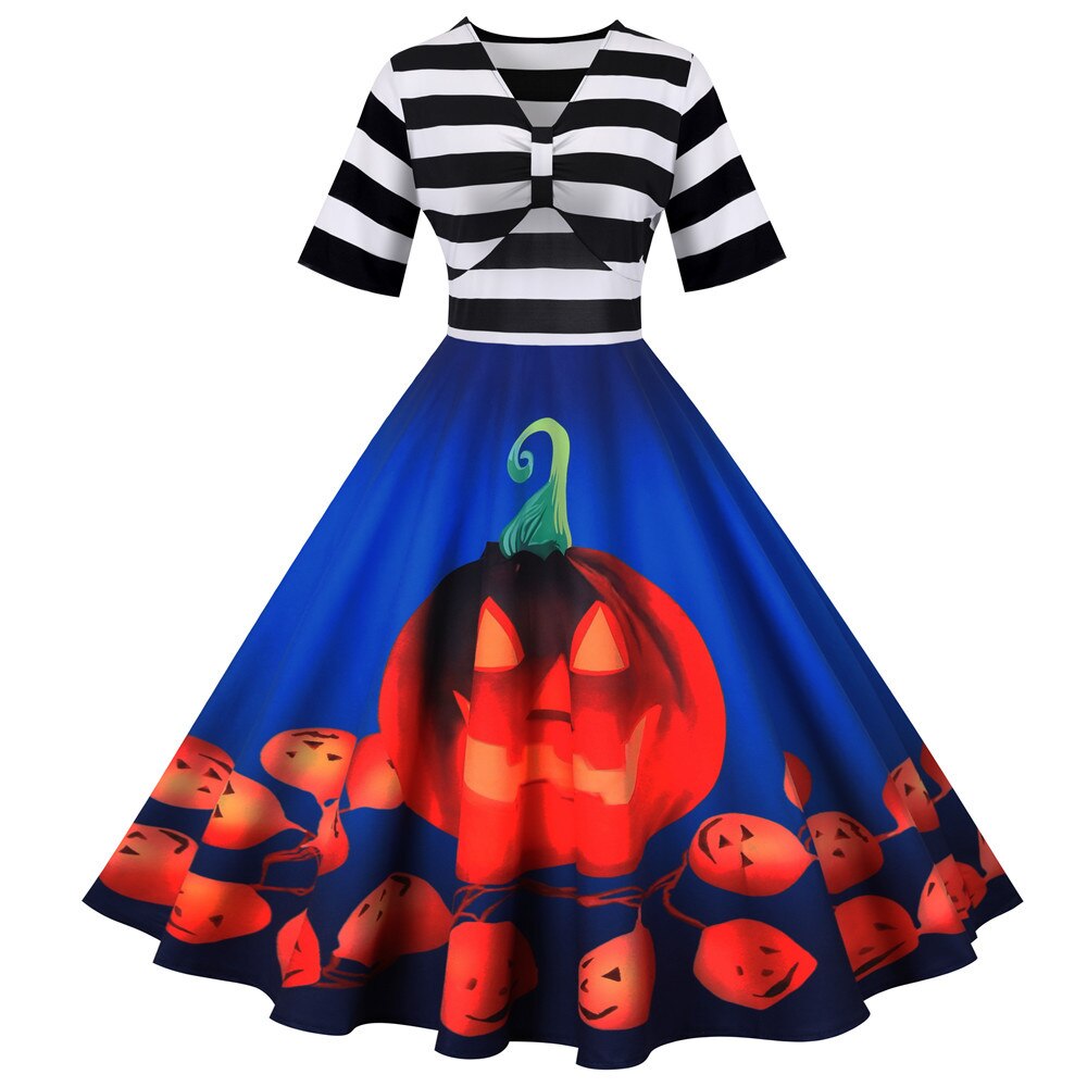 Laura | Stile vintage per Halloween Abito Midi