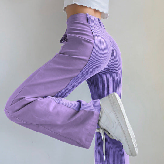 Lauren | Casual stylish corduroy pants with high waist