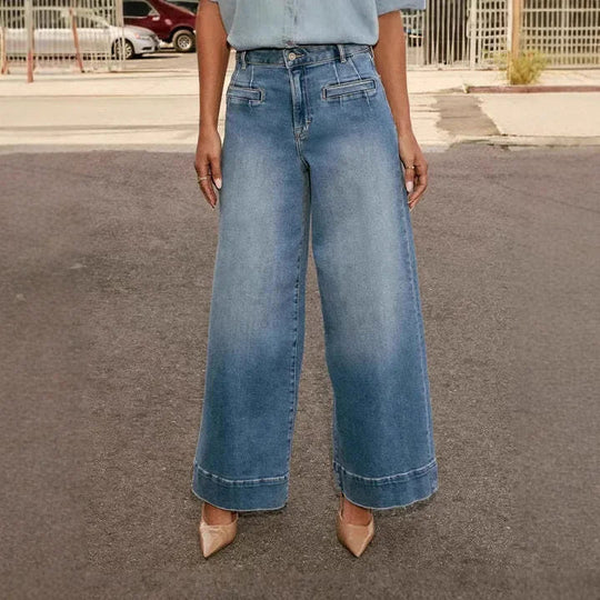 Layla | Retro Royal wide mom jeans