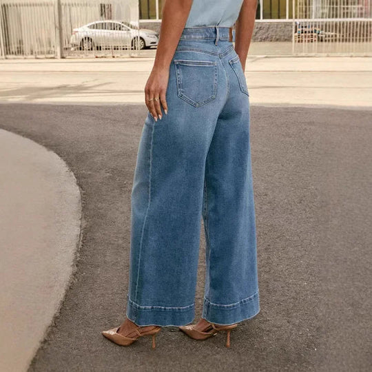 Layla | Retro Royal wide mom jeans