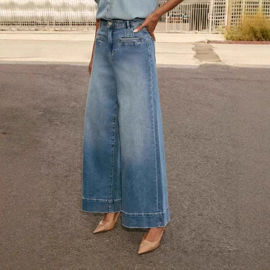 Layla | Retro Royal wide mom jeans