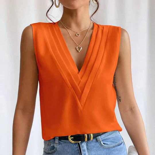 Leah | Elegant summer blouse with short sleeves