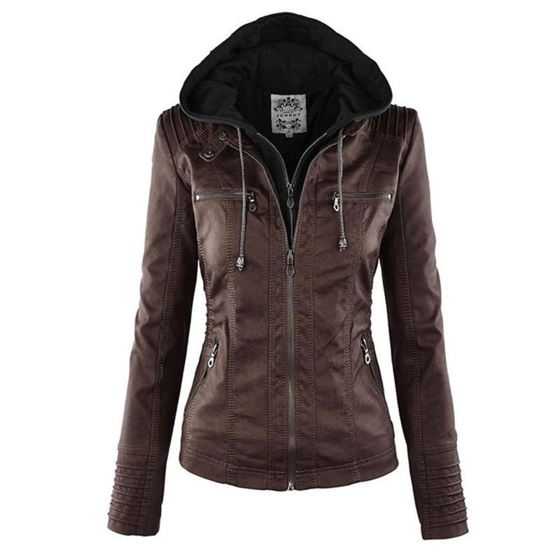 Lena | Modern coat with hood and zipper