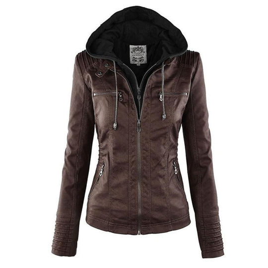 Lena | Modern coat with hood and zipper