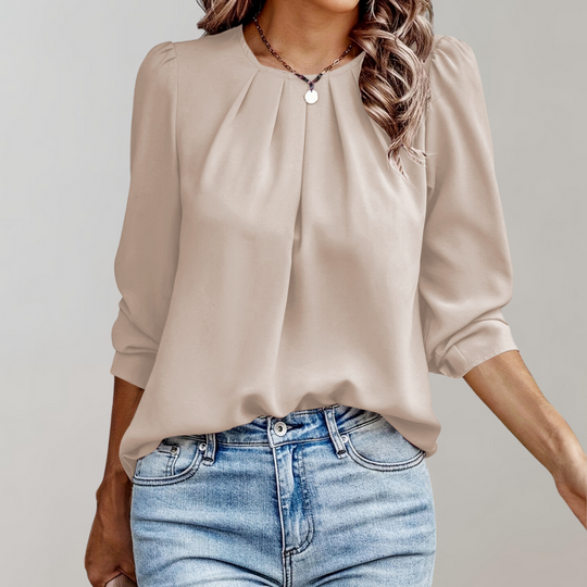Lena | Unique blouse with crinkle puff sleeves
