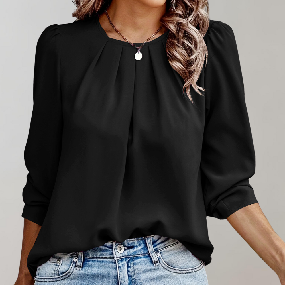 Lena | Unique blouse with crinkle puff sleeves