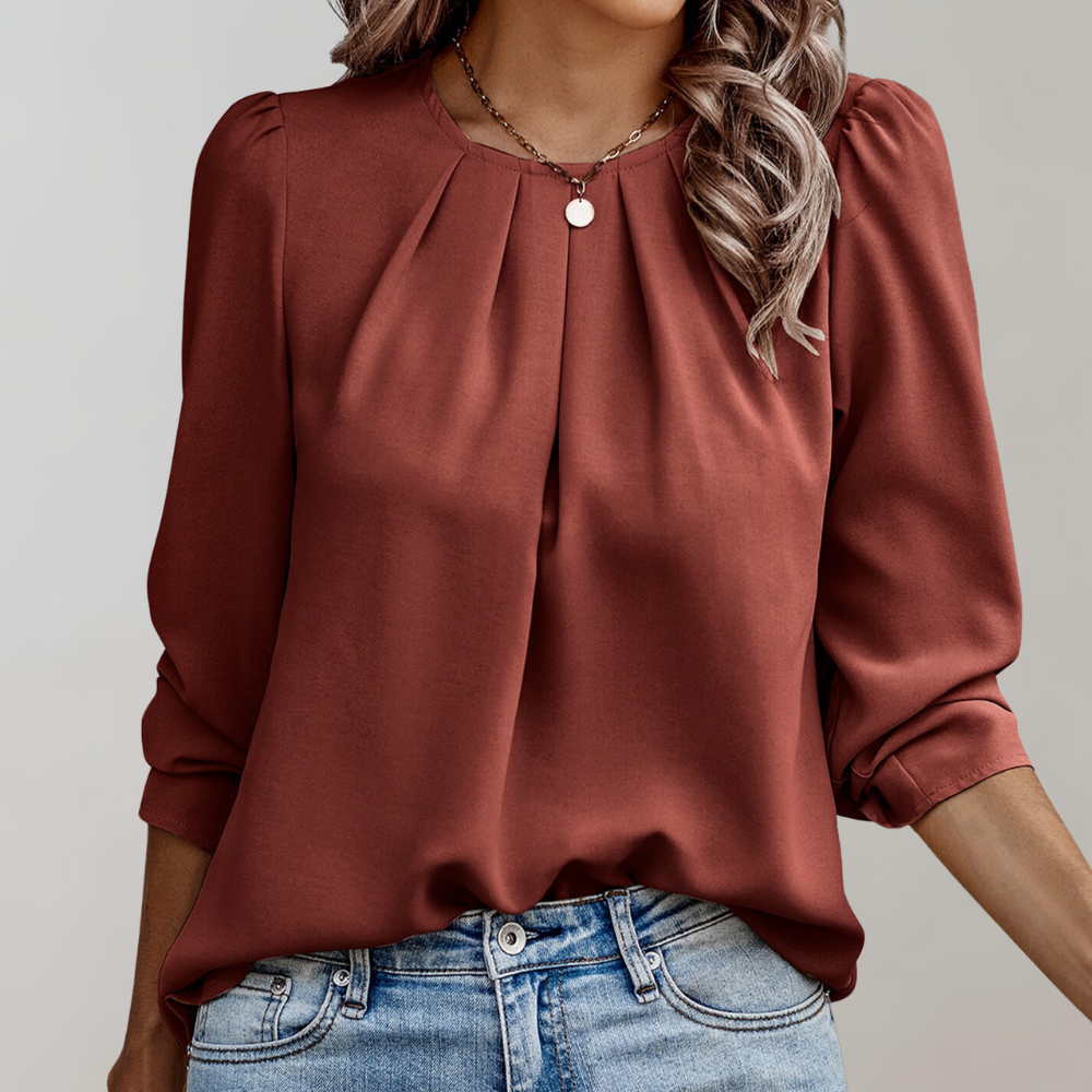 Lena | Unique blouse with crinkle puff sleeves