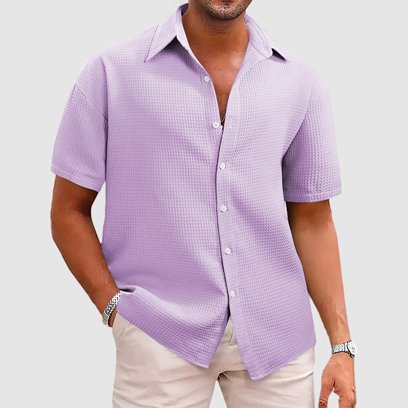 Levi | Maglia a rete traspirante a maglia waffle per il relax
