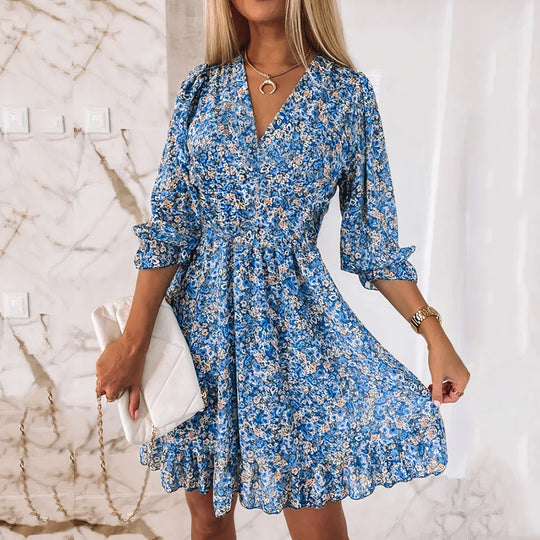 Lily | Lässiges Sommer-Minikleid mit V-Ausschnitt