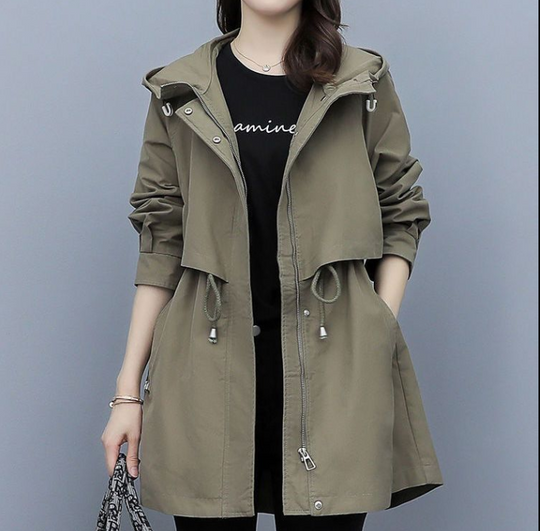 Lisa | Trench coat impermeabile lungo con cappuccio
