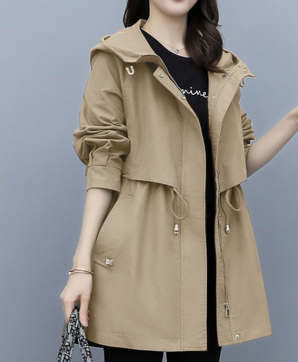 Lisa | Trench coat impermeabile lungo con cappuccio