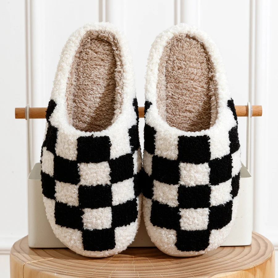 Ludovica | Kariert Fleece Hausschuhe