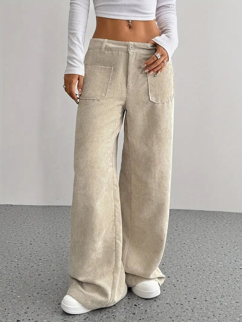 Luisa | Trendy corduroy pants with high waist