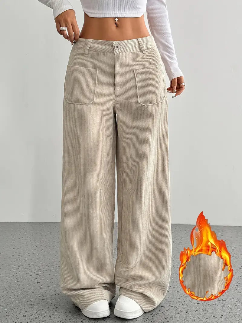 Luisa | Trendy corduroy pants with high waist