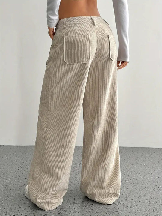 Luisa | Trendy corduroy pants with high waist