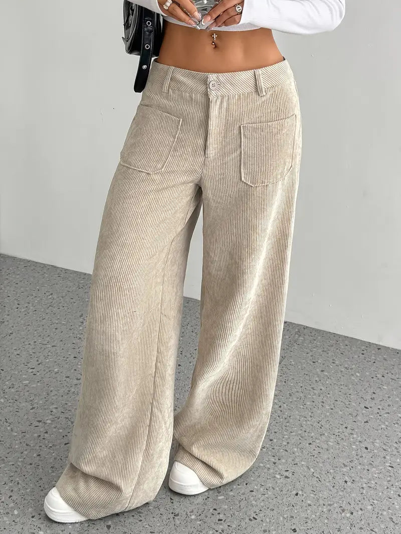 Luisa | Trendy corduroy pants with high waist