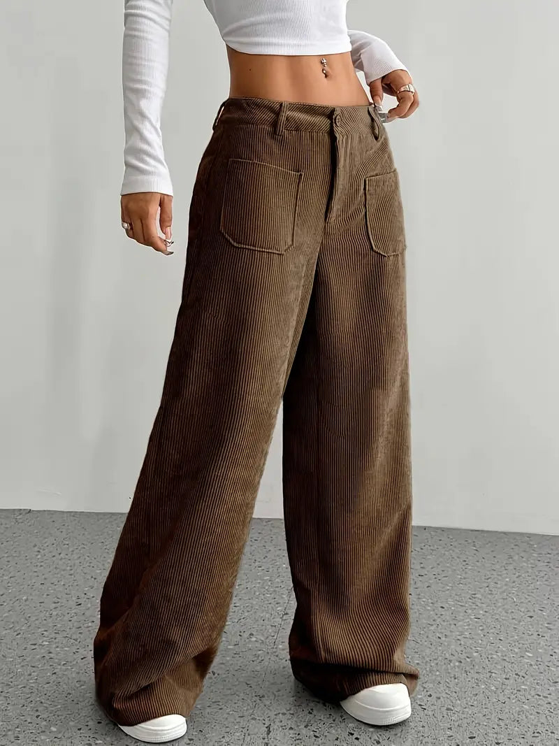 Luisa | Trendy corduroy pants with high waist