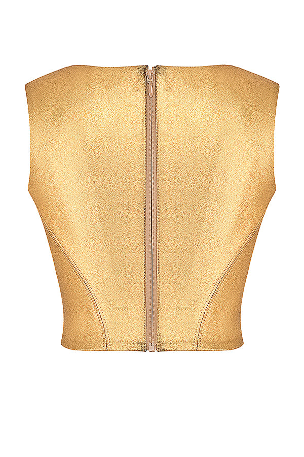 Liora | Top corsetto metallico elegante