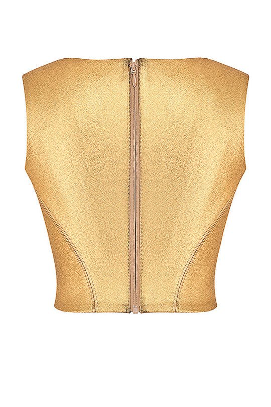 Liora | Top corsetto metallico elegante