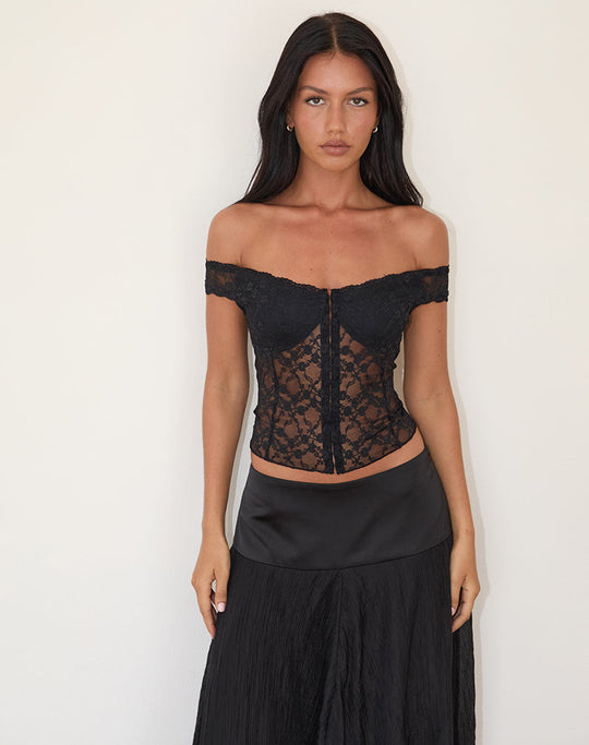Yelina | Corsetto Top Spalle Scoperte in Pizzo